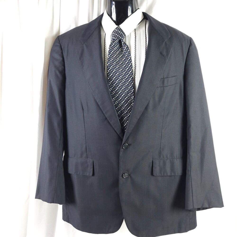 VTG Brooks Brothers Golden Fleece Mens 42R Black 2-Button‎ Sports Coat Blazer